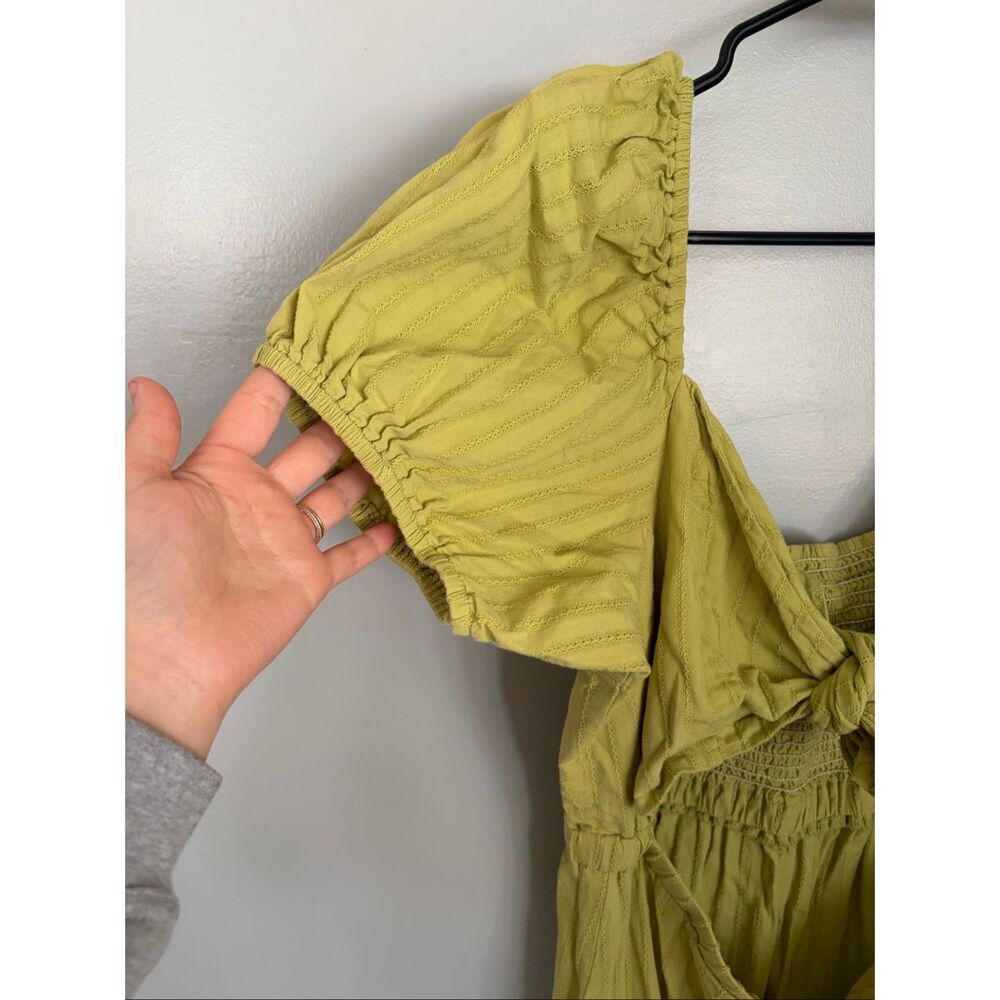 Show Me Your Mumu Gabrielle Tie Midi Dress Green Puff Sleeve XXL Sweetheart - Picture 4 of 6